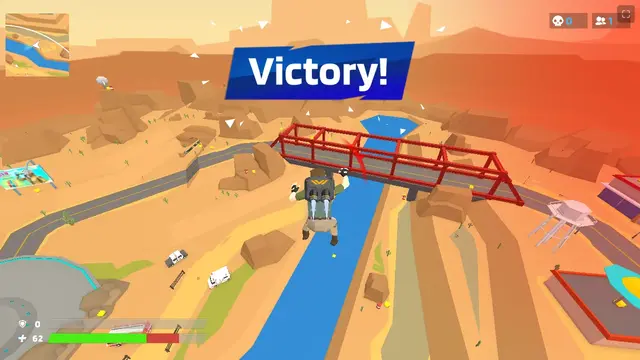 The Victory banner at the end of a 1v1.LOL battle royale round